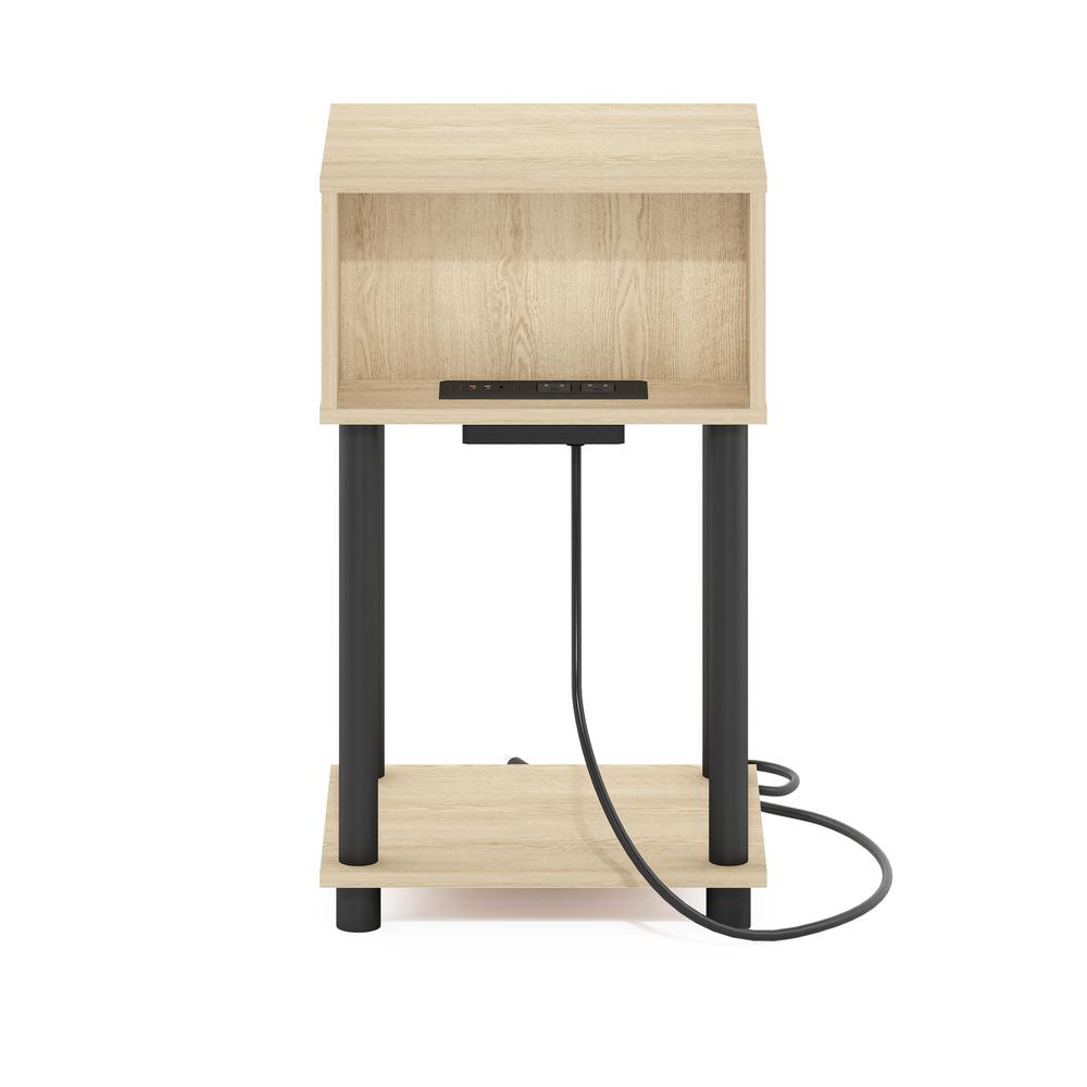 Just 3-Tier Turn-N-Tube Open Storage End Table, Bauhaus Oak/Black. Picture 3