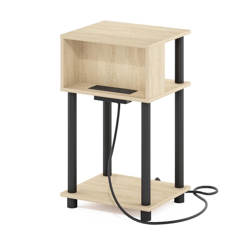 Just 3-Tier Turn-N-Tube Open Storage End Table, Bauhaus Oak/Black. Picture 4