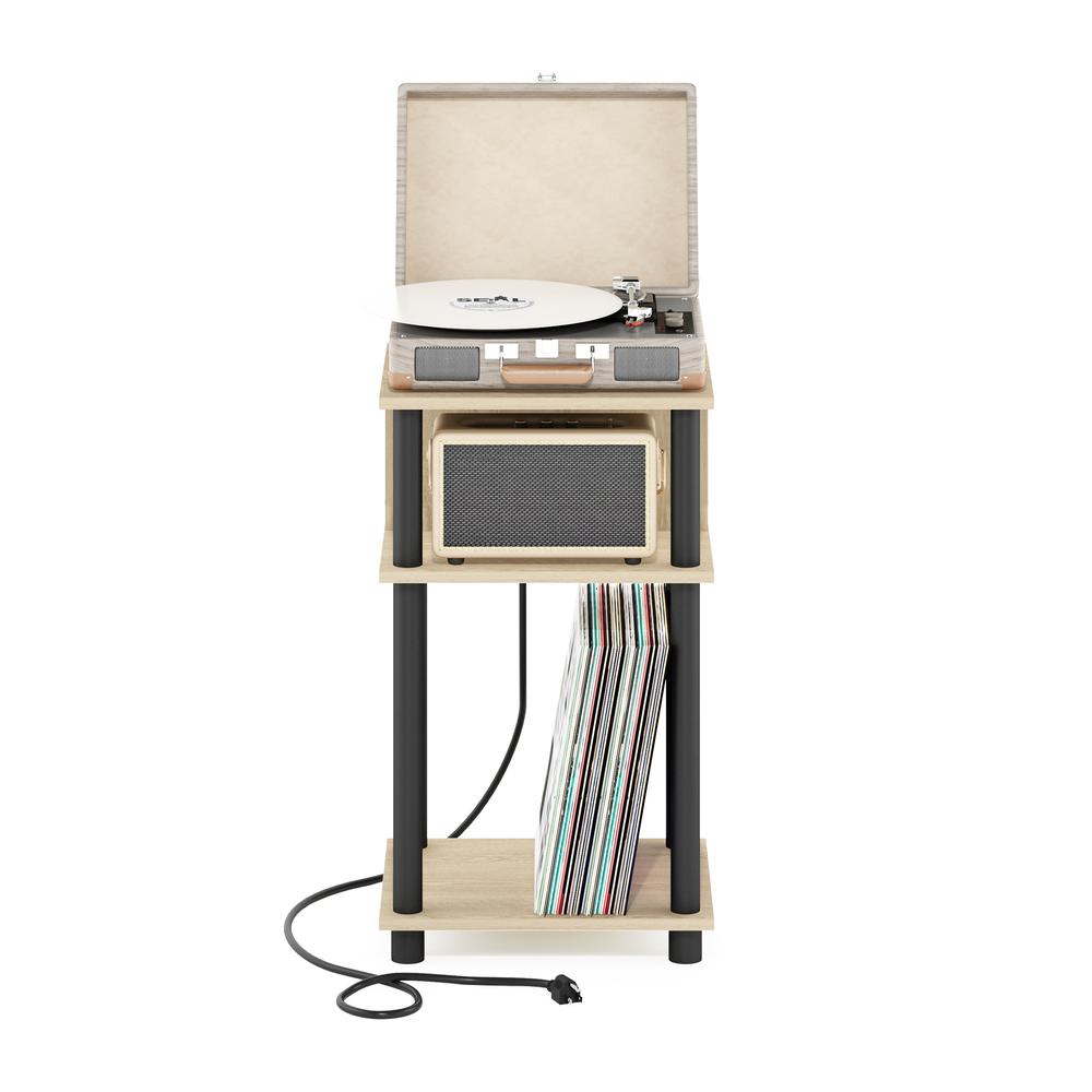 Just 3-Tier Turn-N-Tube Open Storage End Table, Bauhaus Oak/Black. Picture 6