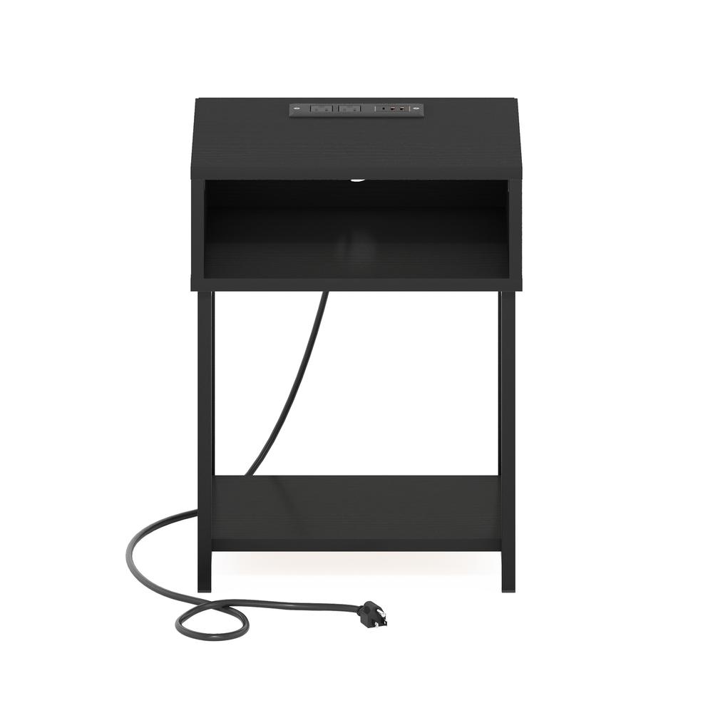 Moretti USB and Type-C Charging Port Open Storage Side Table. Picture 2