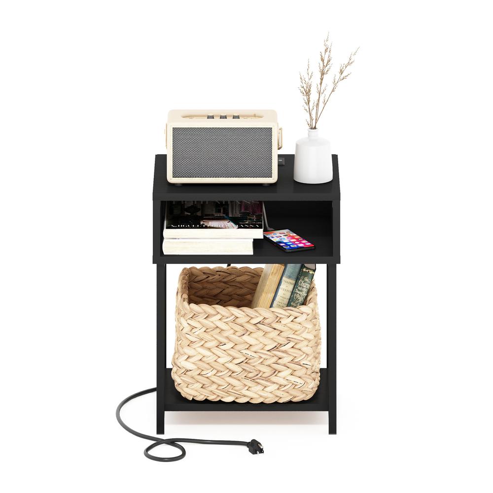 Moretti USB and Type-C Charging Port Open Storage Side Table. Picture 4