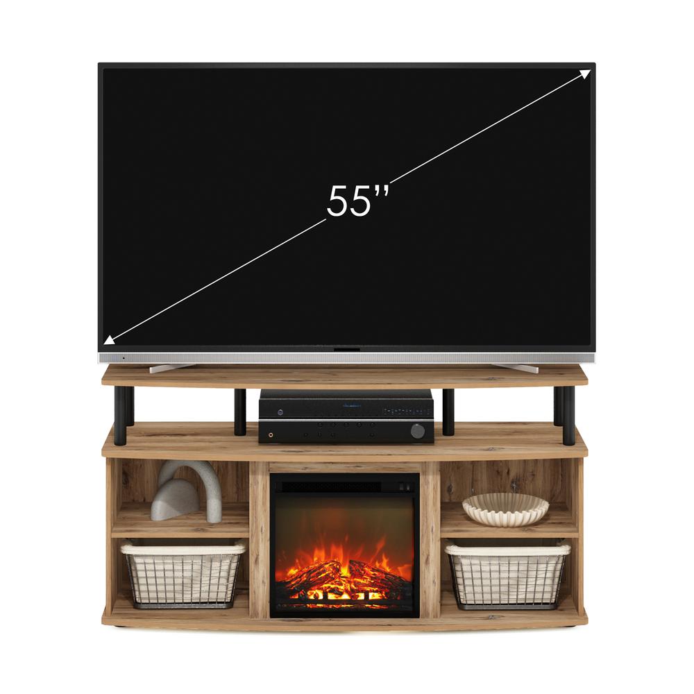 Open Shelving Storage Fireplace Entertainment Center for TV up to 55 Inch. Picture 5