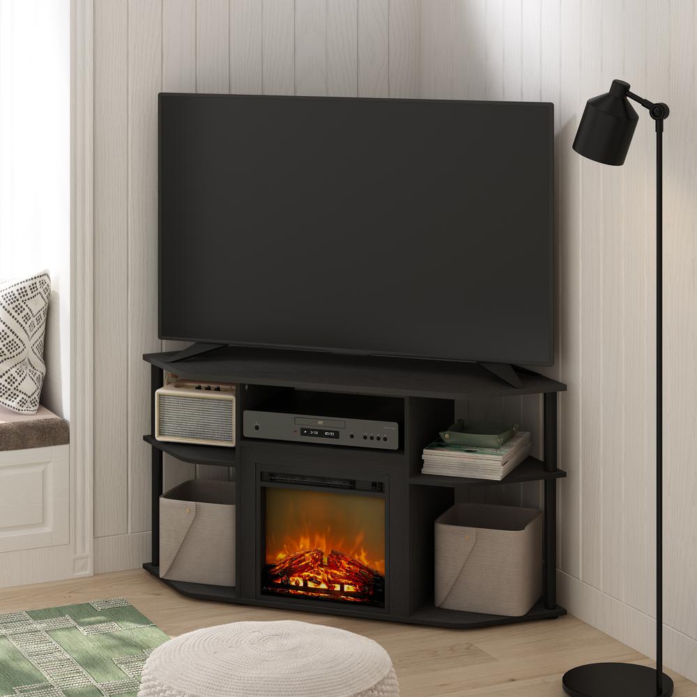 Open Storage Corner Fireplace TV Entertainment Center for TV up to 55 Inch. Picture 7