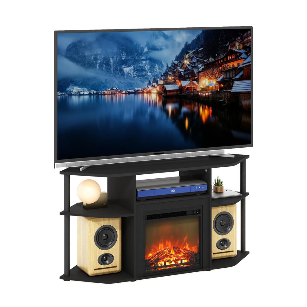 Open Storage Corner Fireplace TV Entertainment Center for TV up to 55 Inch. Picture 4