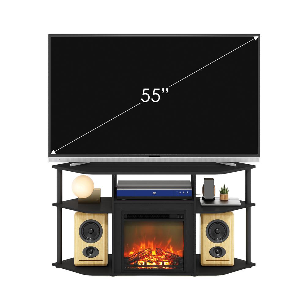 Open Storage Corner Fireplace TV Entertainment Center for TV up to 55 Inch. Picture 5