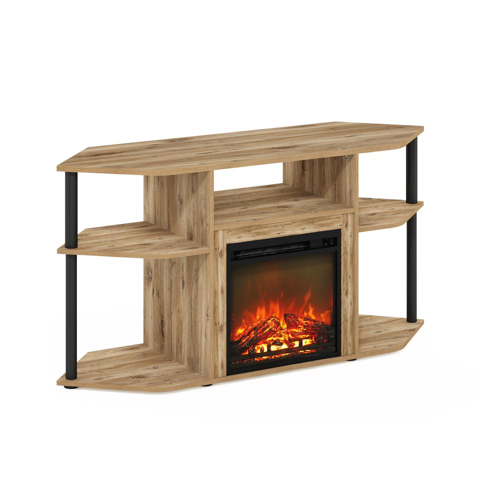 Open Storage Corner Fireplace TV Entertainment Center for TV up to 55 Inch. Picture 1