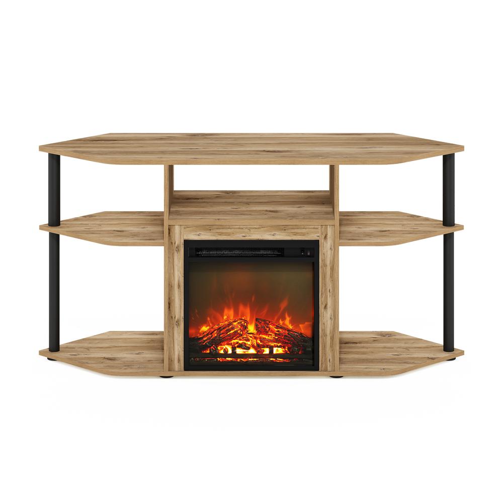 Open Storage Corner Fireplace TV Entertainment Center for TV up to 55 Inch. Picture 2