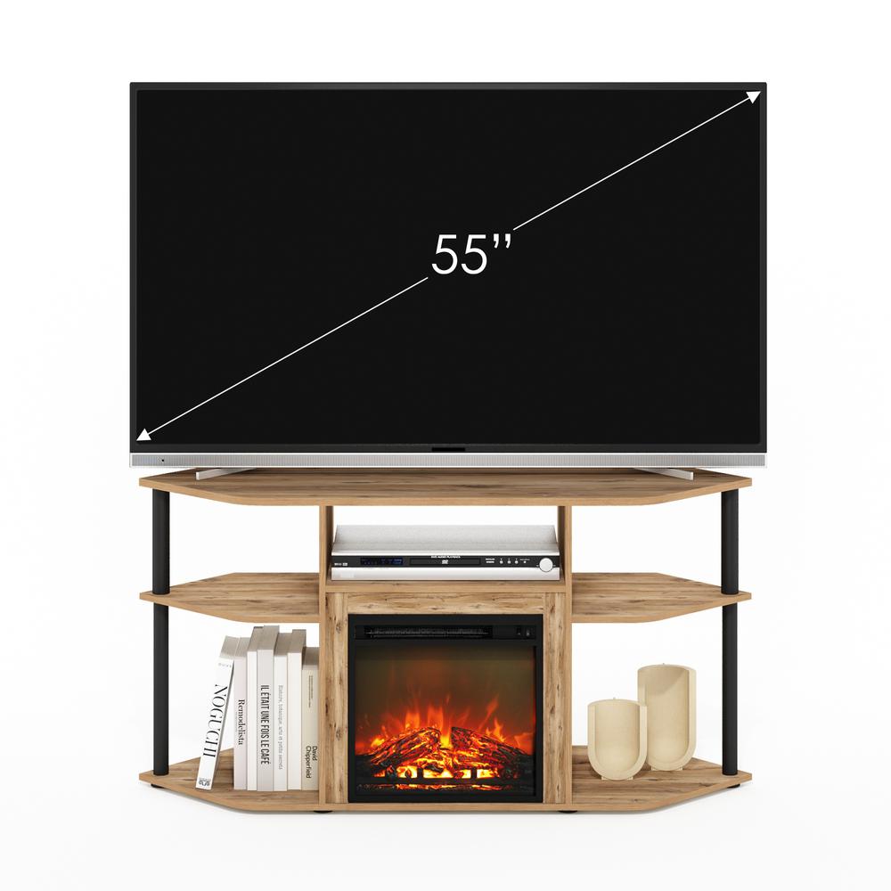 Open Storage Corner Fireplace TV Entertainment Center for TV up to 55 Inch. Picture 5