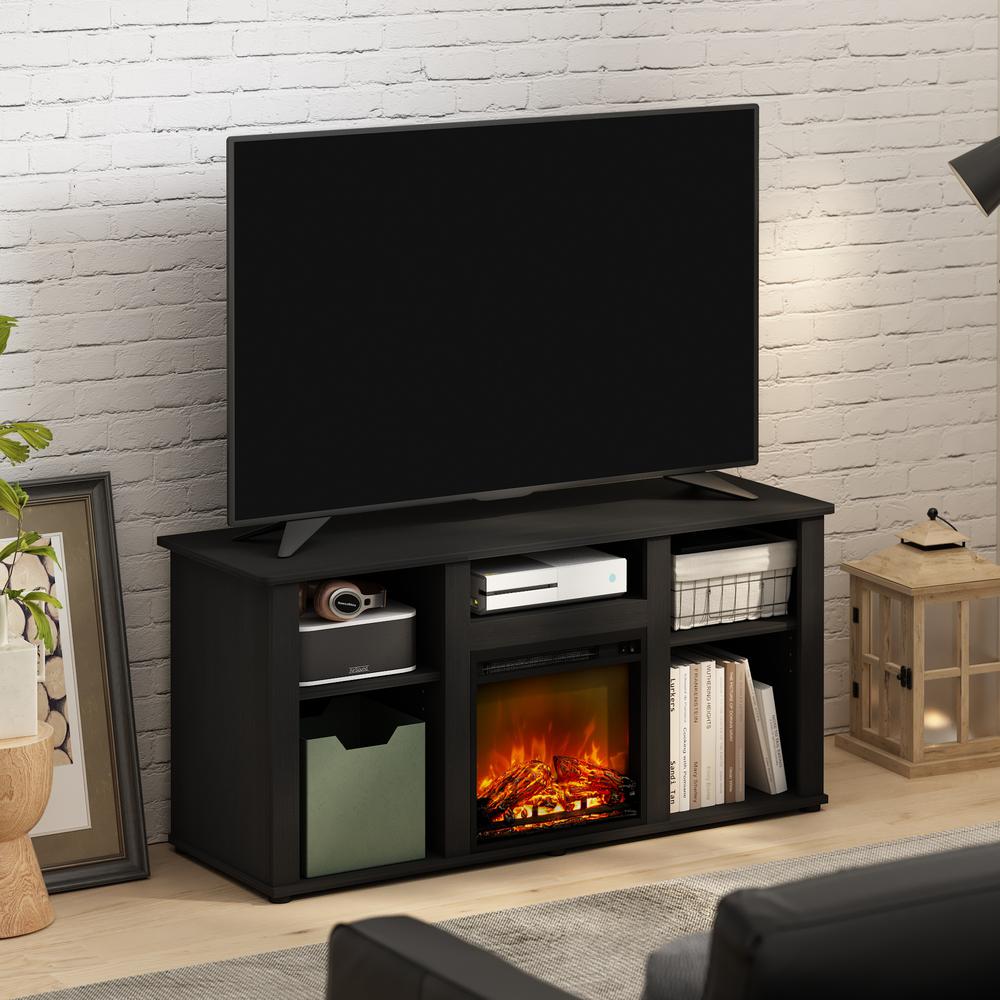 Fireplace TV Entertainment Center with Open Storage Compartment for TV up to 55". Picture 7