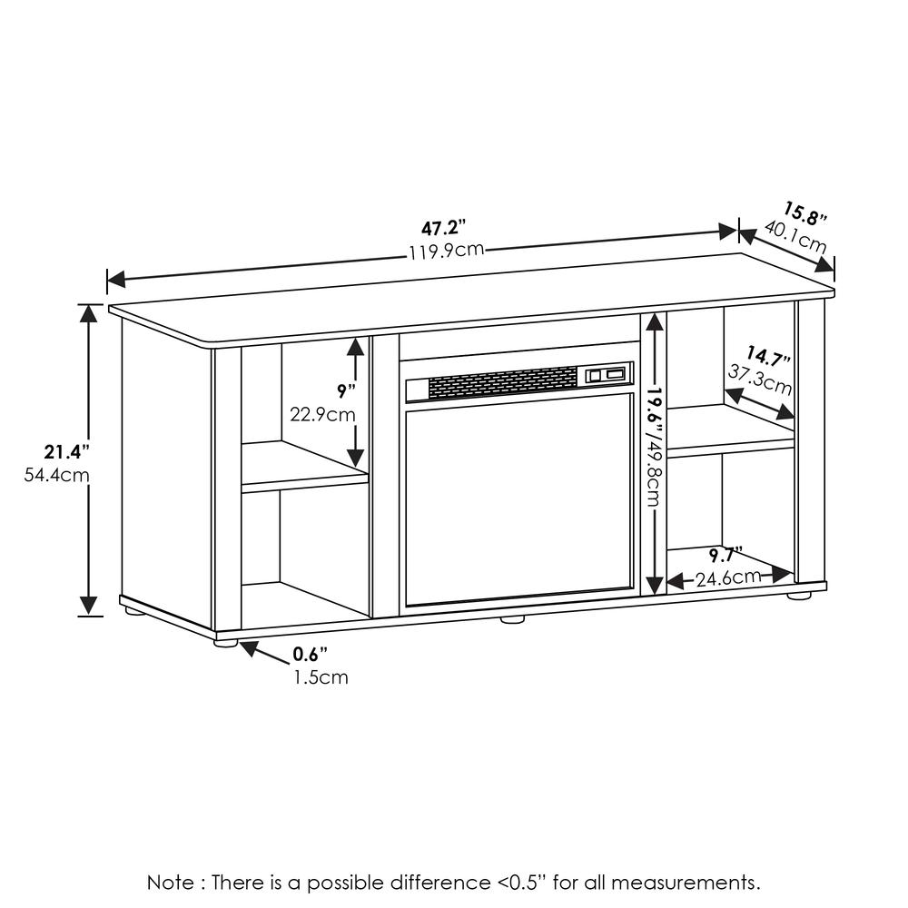 Jensen Entertainment Center TV Stand with Fireplace, Flagstaff Oak. Picture 5