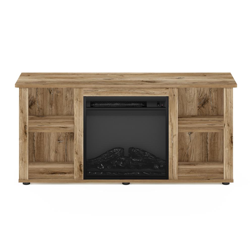 Jensen Entertainment Center TV Stand with Fireplace, Flagstaff Oak. Picture 2