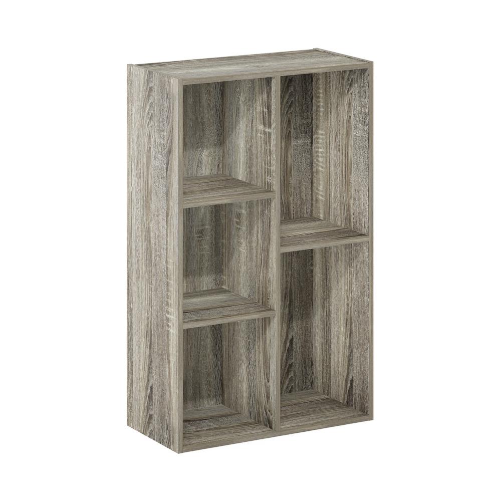 Furinno Luder 5-Cube Reversible Open Shelf, French Oak. Picture 1