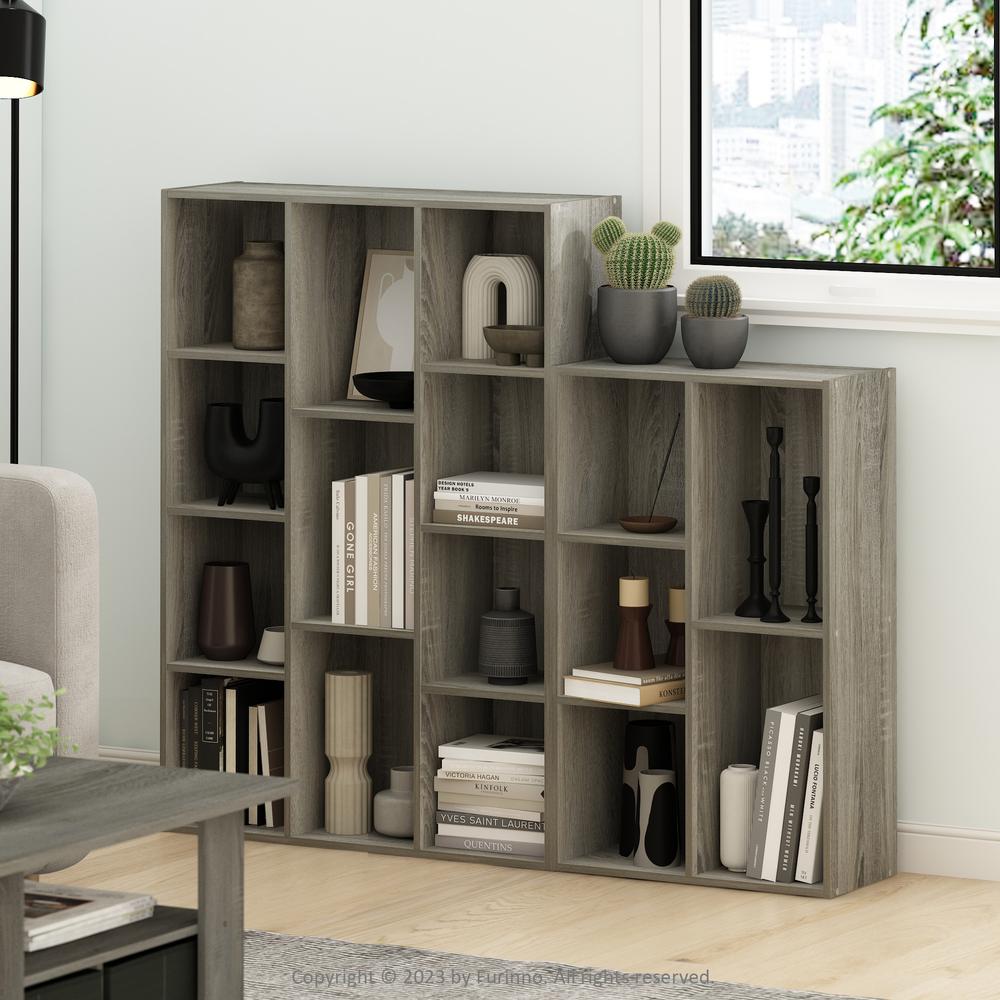 Luder 11-Cube Reversible Open Shelf Bookcase, French Oak. Picture 2