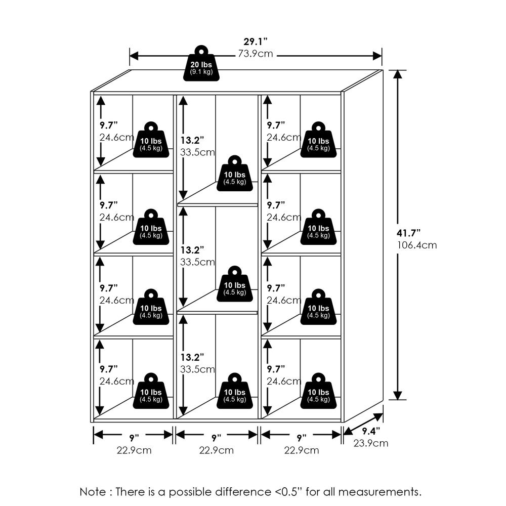 Luder 11-Cube Reversible Open Shelf Bookcase, French Oak. Picture 6