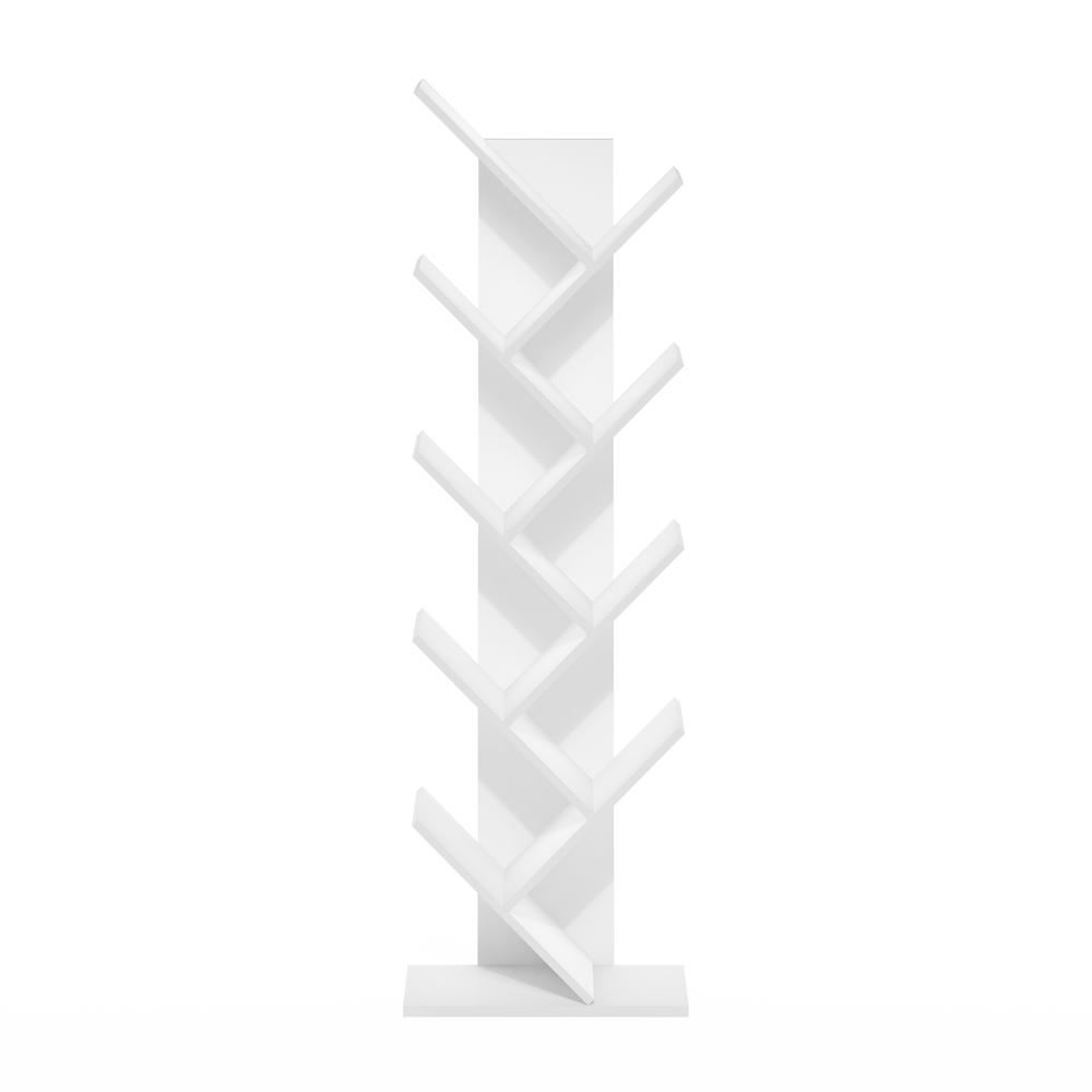 Tree Bookshelf 9-Tier Floor Standing Tree Bookcase, White. Picture 3