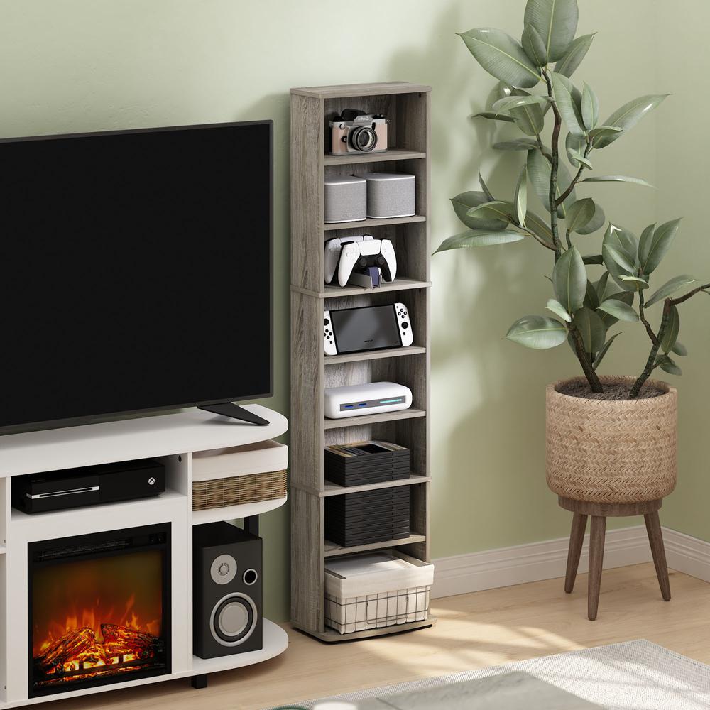 JAYA Space Saving Multimedia Storage Tower, French Oak. Picture 2