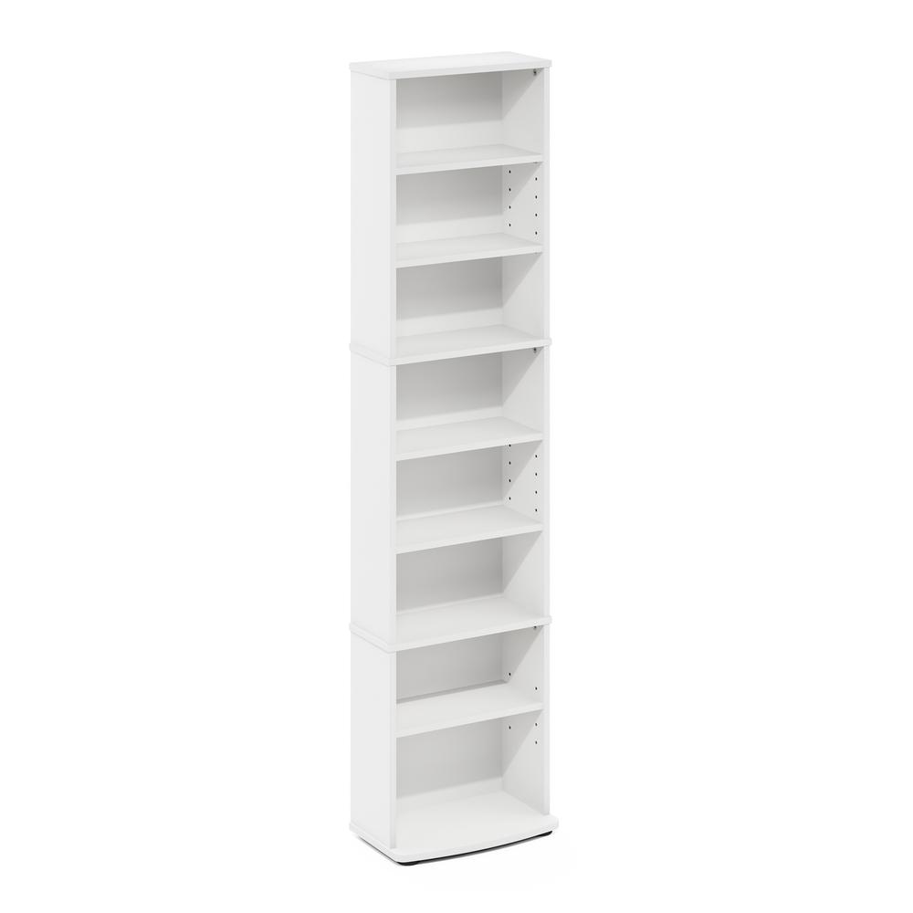 JAYA Space Saving Multimedia Storage Tower, White. Picture 1