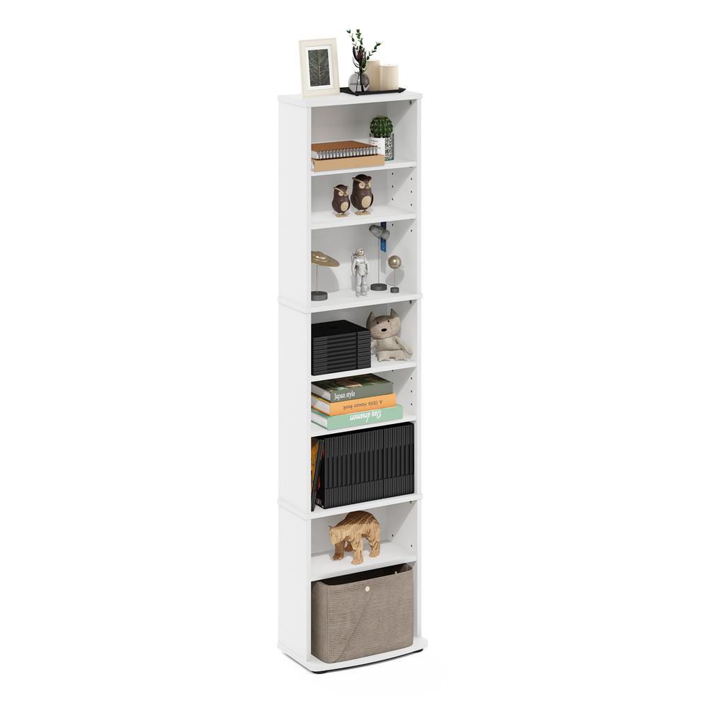 JAYA Space Saving Multimedia Storage Tower, White. Picture 4