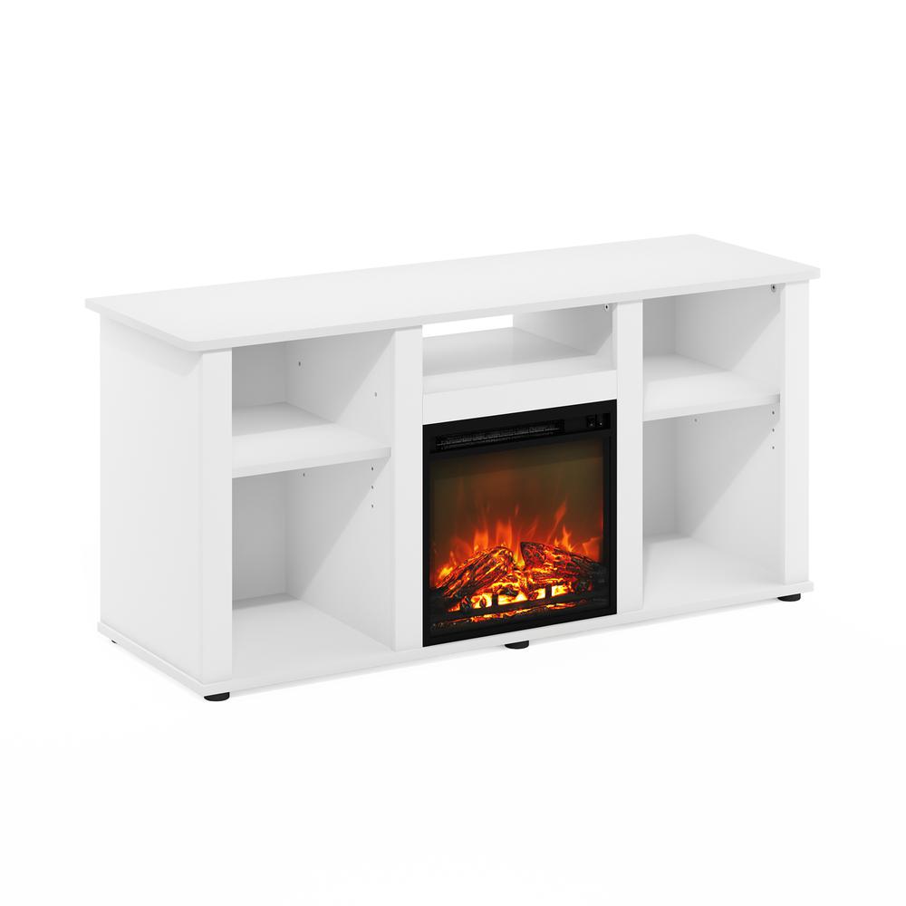 Fireplace TV Entertainment Center with Open Storage Compartment for TV up to 55". Picture 1