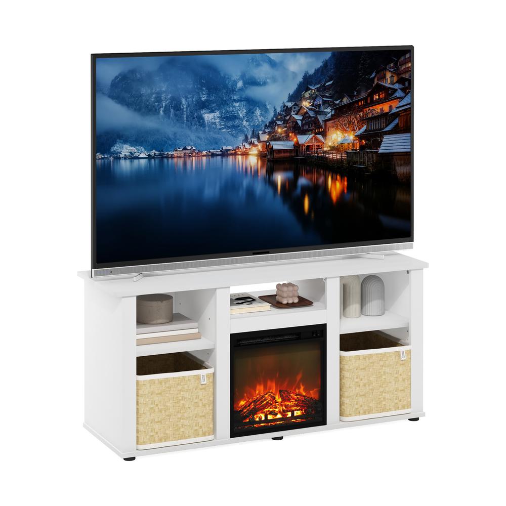 Fireplace TV Entertainment Center with Open Storage Compartment for TV up to 55". Picture 4