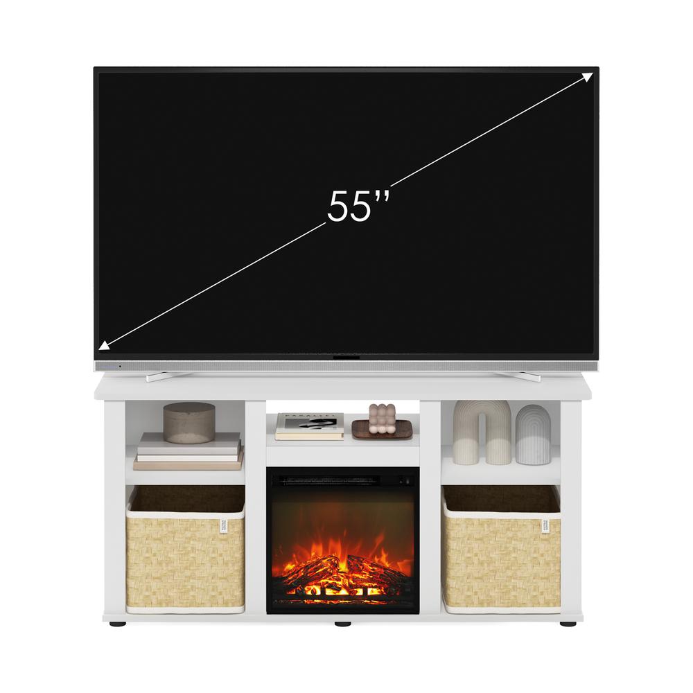 Fireplace TV Entertainment Center with Open Storage Compartment for TV up to 55". Picture 5