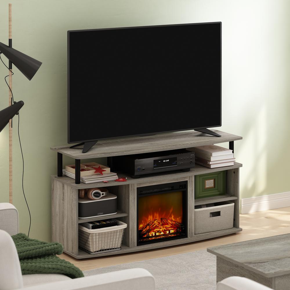 Open Shelving Storage Fireplace Entertainment Center for TV up to 55 Inch. Picture 7