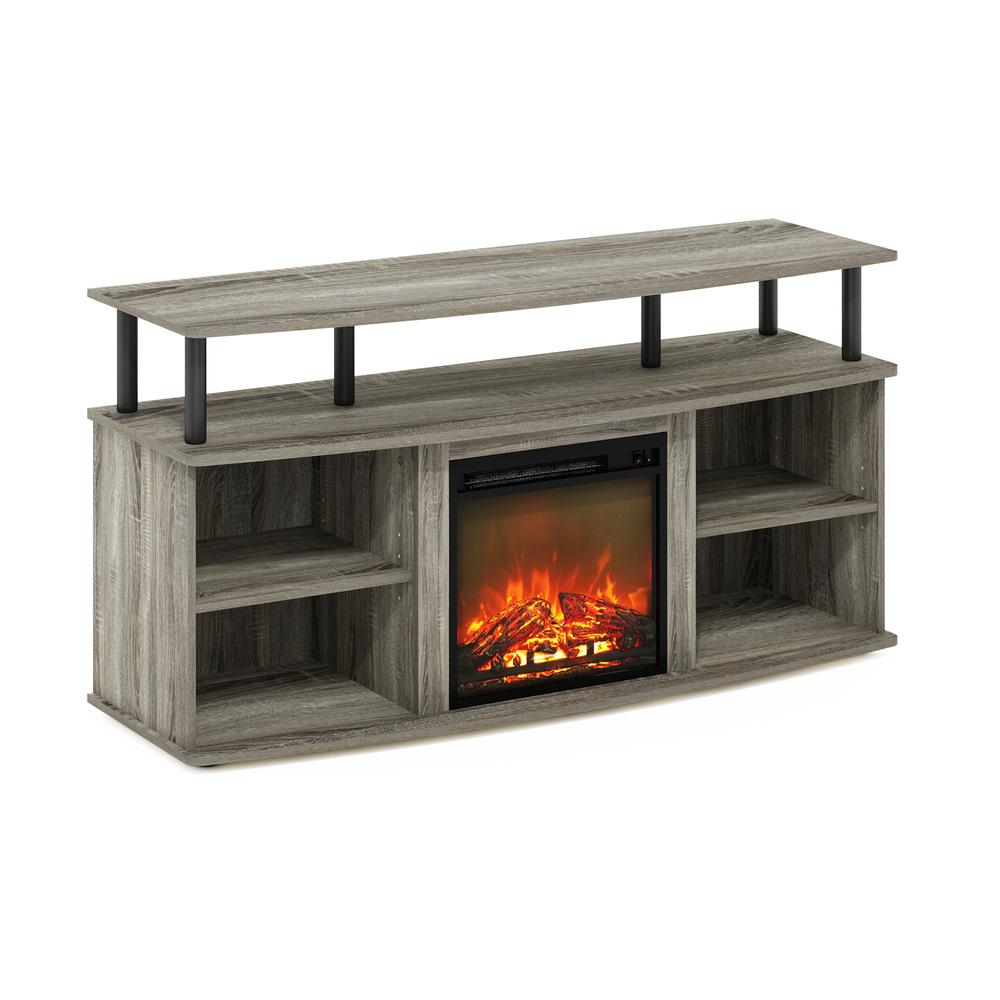 Open Shelving Storage Fireplace Entertainment Center for TV up to 55 Inch. Picture 1