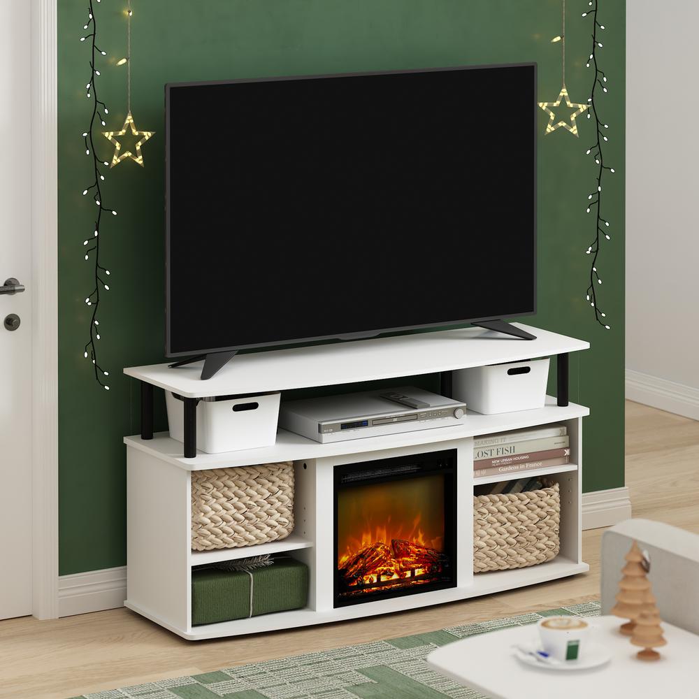 Open Shelving Storage Fireplace Entertainment Center for TV up to 55 Inch. Picture 7