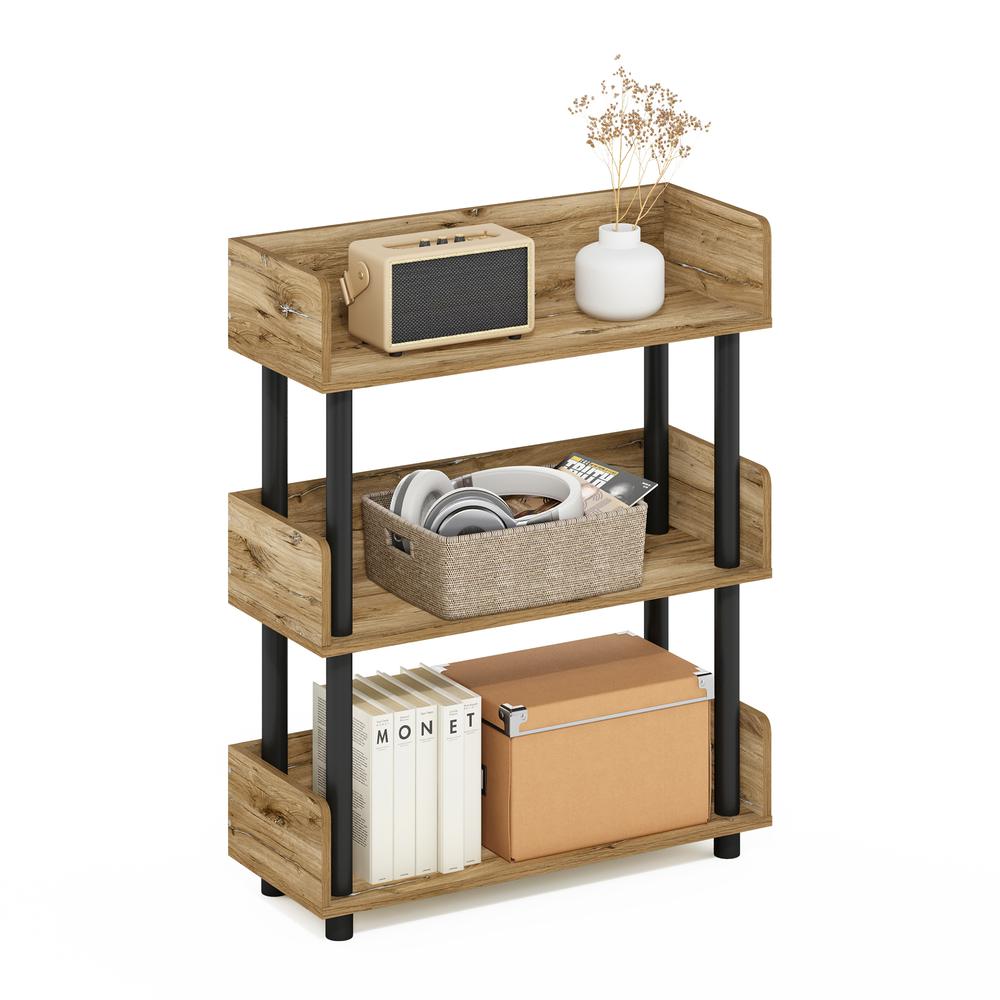 Turn-N-Tube 3-Tier Toolless Display Rack, Flagstaff Oak/Black. Picture 4