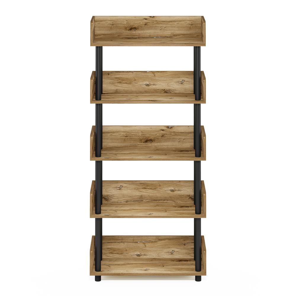Turn-N-Tube 5-Tier Toolless Display Rack, Flagstaff Oak/Black. Picture 3