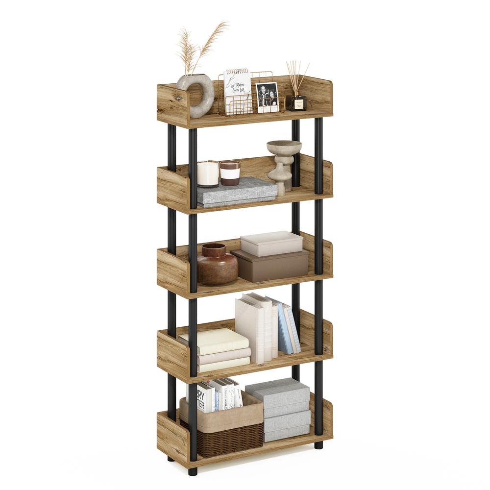 Turn-N-Tube 5-Tier Toolless Display Rack, Flagstaff Oak/Black. Picture 4