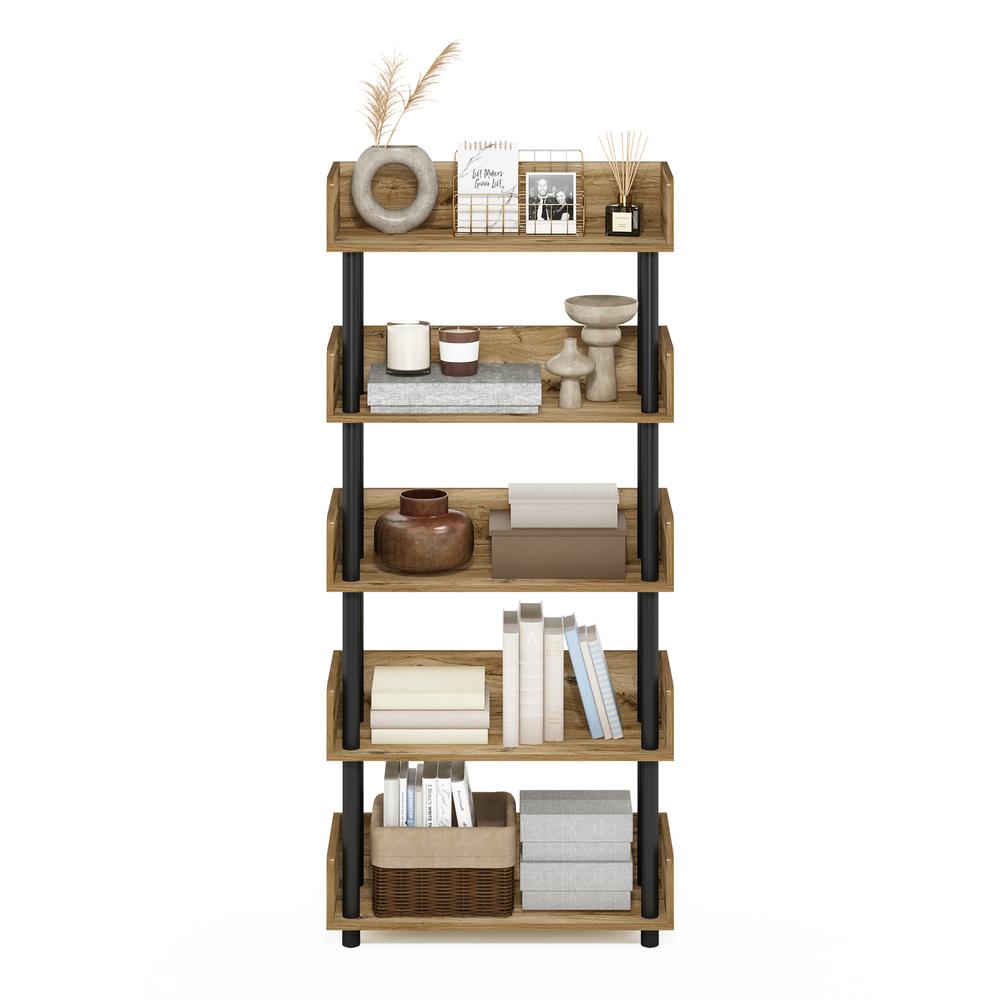 Turn-N-Tube 5-Tier Toolless Display Rack, Flagstaff Oak/Black. Picture 5