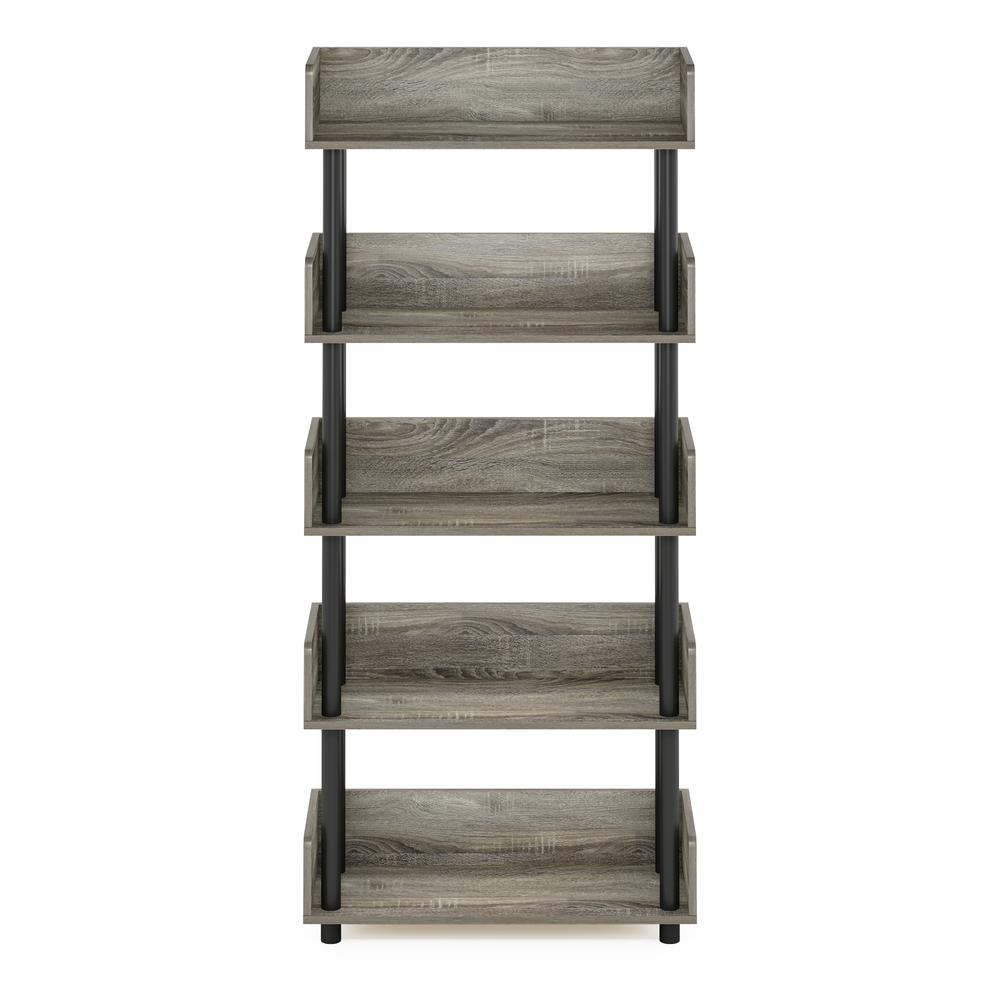 Turn-N-Tube 5-Tier Toolless Display Rack, French Oak/Black. Picture 3