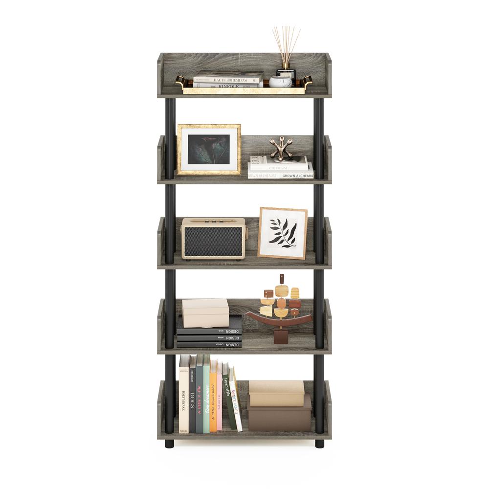 Turn-N-Tube 5-Tier Toolless Display Rack, French Oak/Black. Picture 5