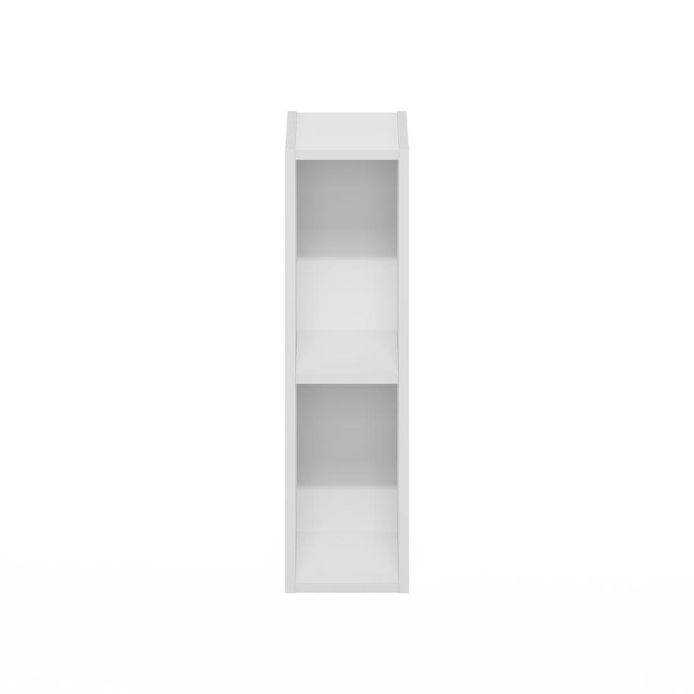 Fulda 2-Tier Space Saving Storage Shelf Bookcase, 6-Inch Width, White. Picture 3