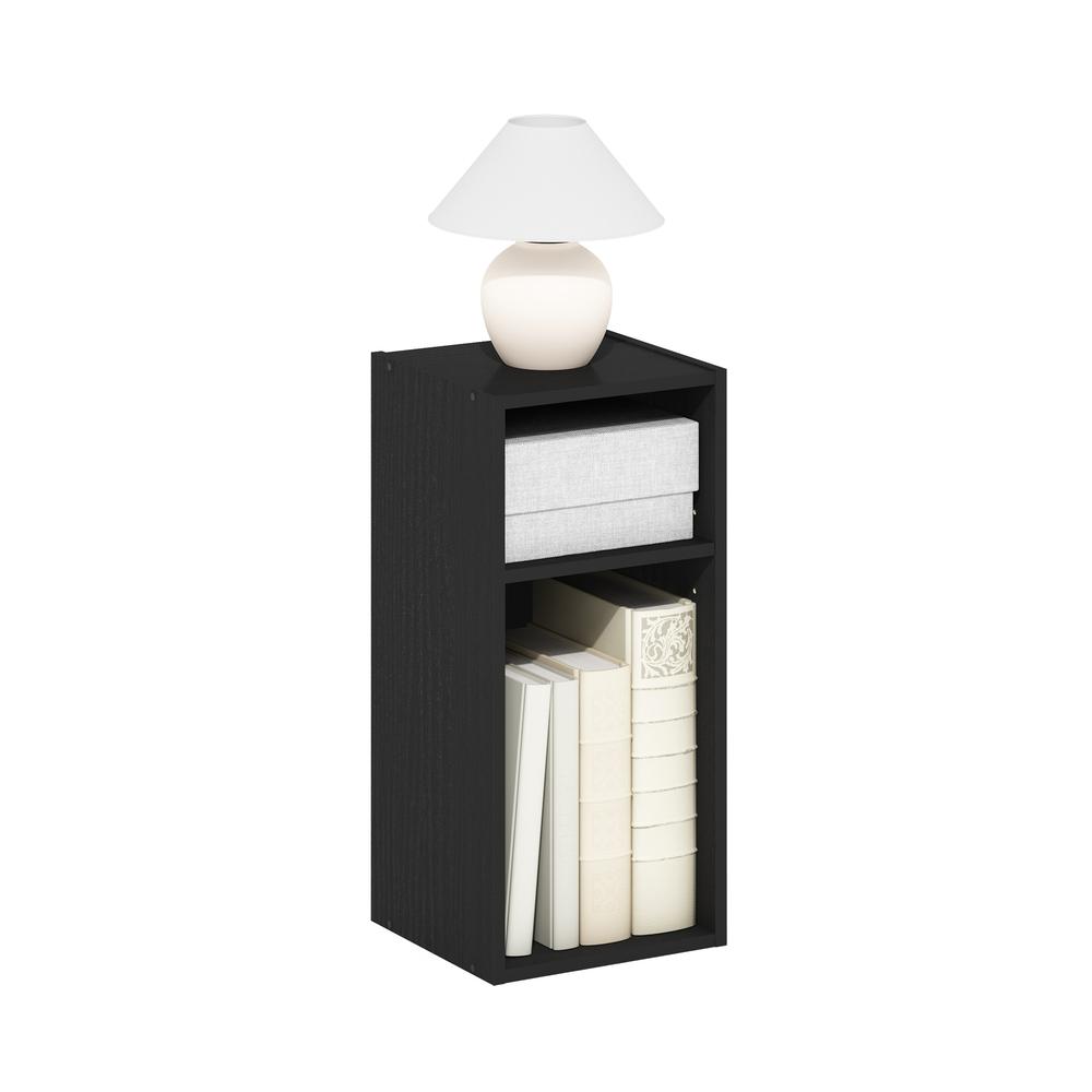 Fulda 2-Tier Space Saving Storage Shelf Bookcase, 10-Inch Width, Blackwood. Picture 4