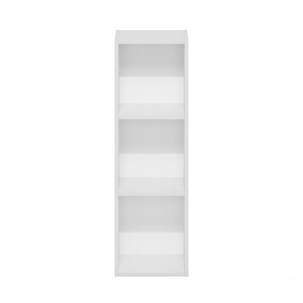 Fulda 3-Tier Space Saving Storage Shelf Bookcase, 10-Inch Width, White. Picture 3