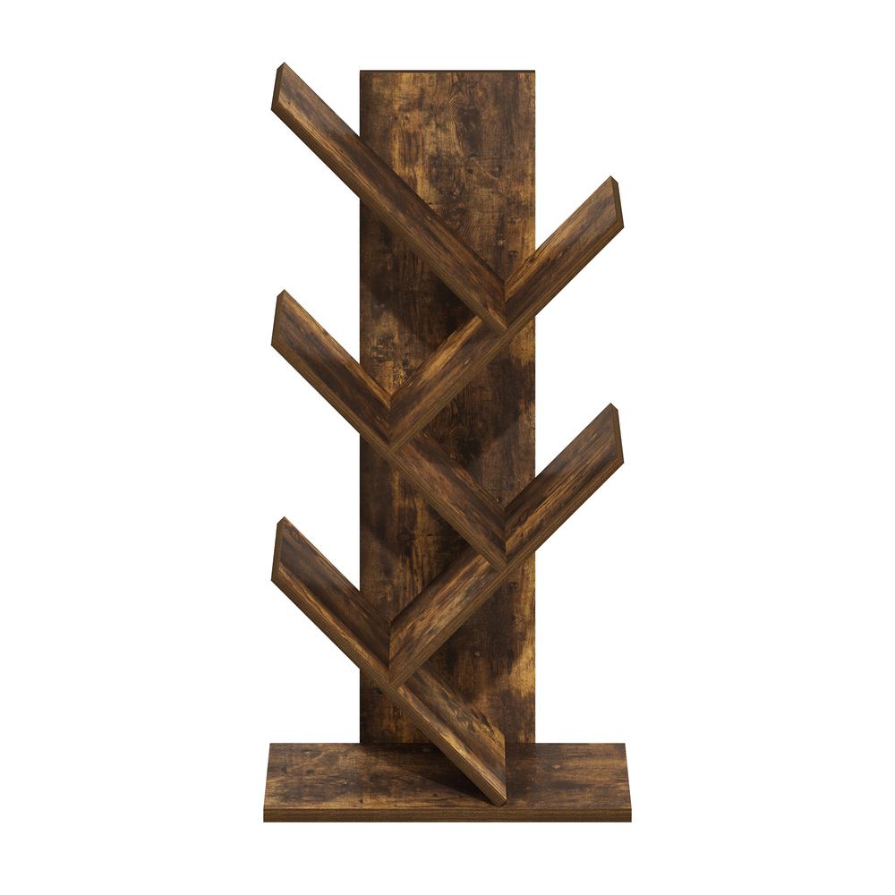 Tree Bookshelf 5-Tier Floor Standing Tree Bookcase, Amber Pine. Picture 2