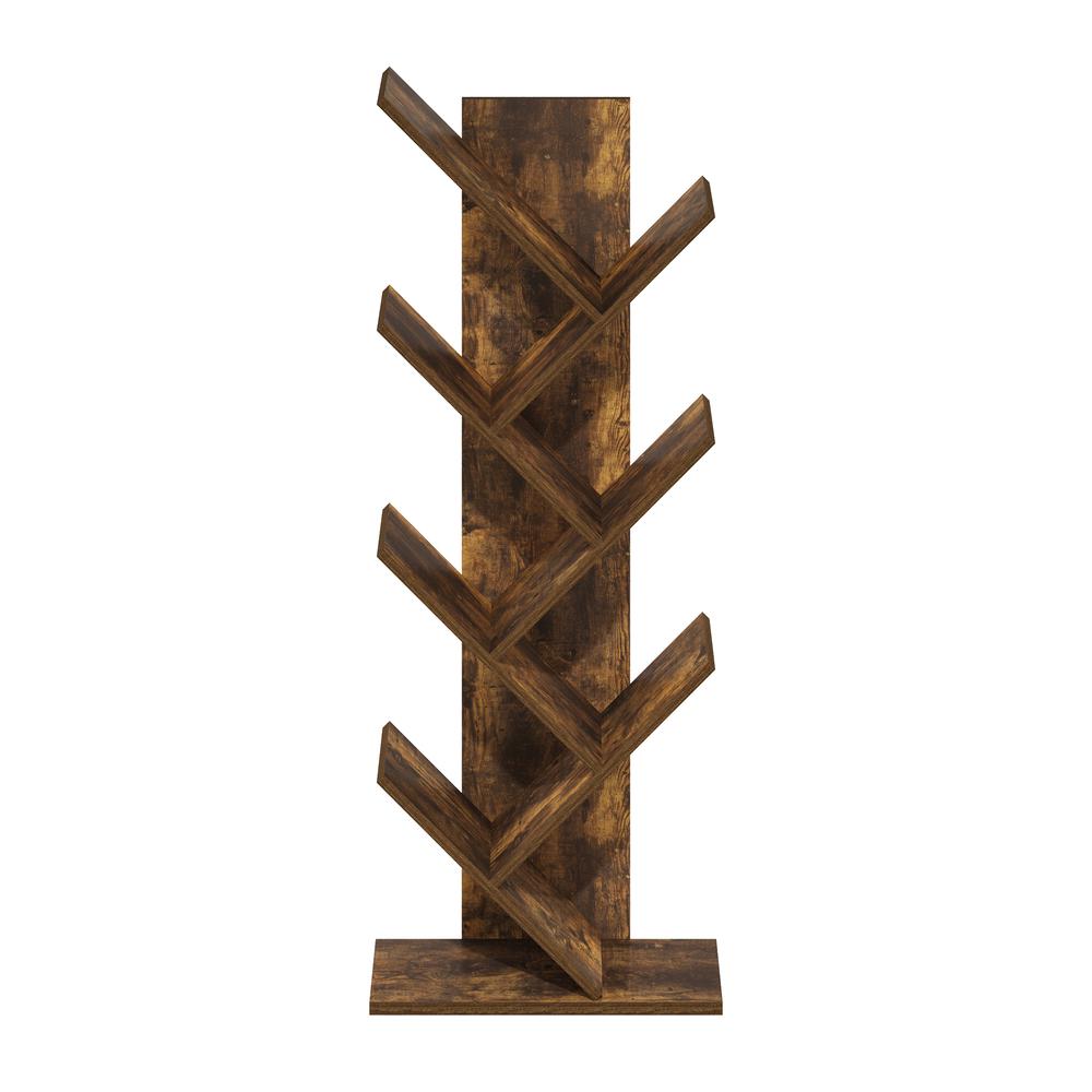 Tree Bookshelf 7-Tier Floor Standing Tree Bookcase, Amber Pine. Picture 2