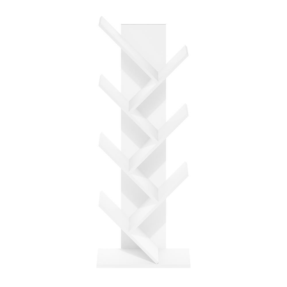 Tree Bookshelf 7-Tier Floor Standing Tree Bookcase, White. Picture 2