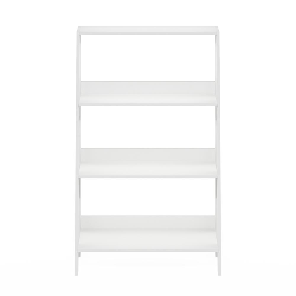 Ladder Bookcase Display Shelf, 4-Tier, White. Picture 2