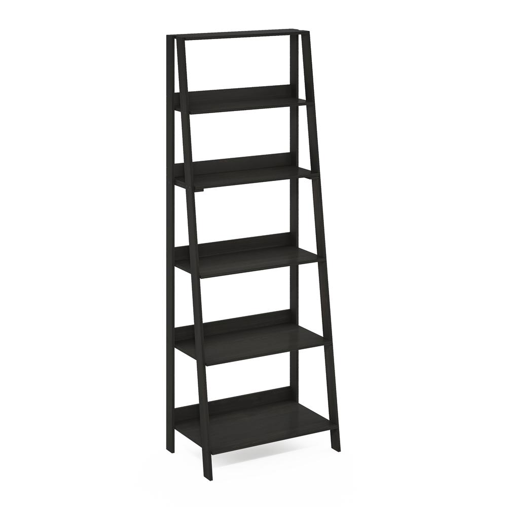 Ladder Bookcase Display Shelf, 6-Tier, Espresso. Picture 1