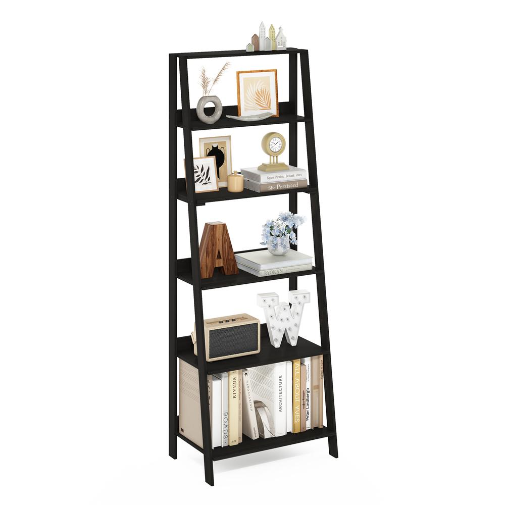 Ladder Bookcase Display Shelf, 6-Tier, Espresso. Picture 3