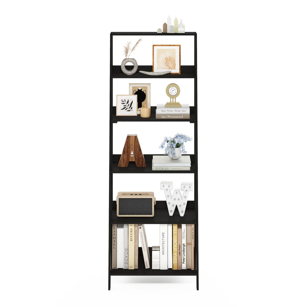 Ladder Bookcase Display Shelf, 6-Tier, Espresso. Picture 4