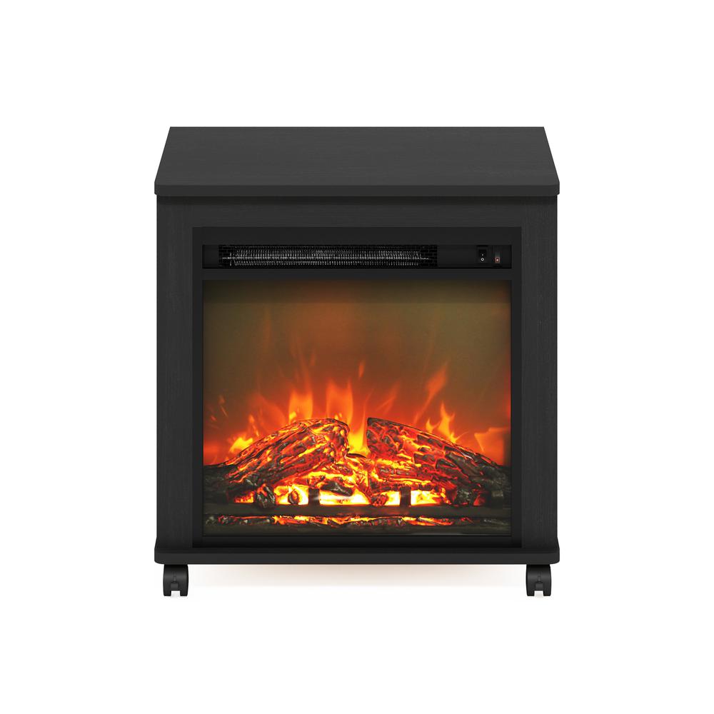 Jensen Electric Fireplace End Table with Wheels, Americano. Picture 3