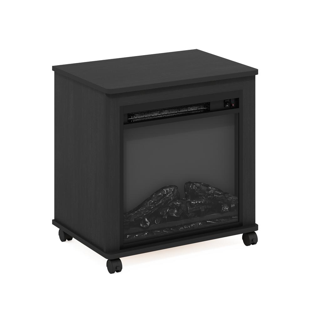Jensen Electric Fireplace End Table with Wheels, Americano. Picture 6