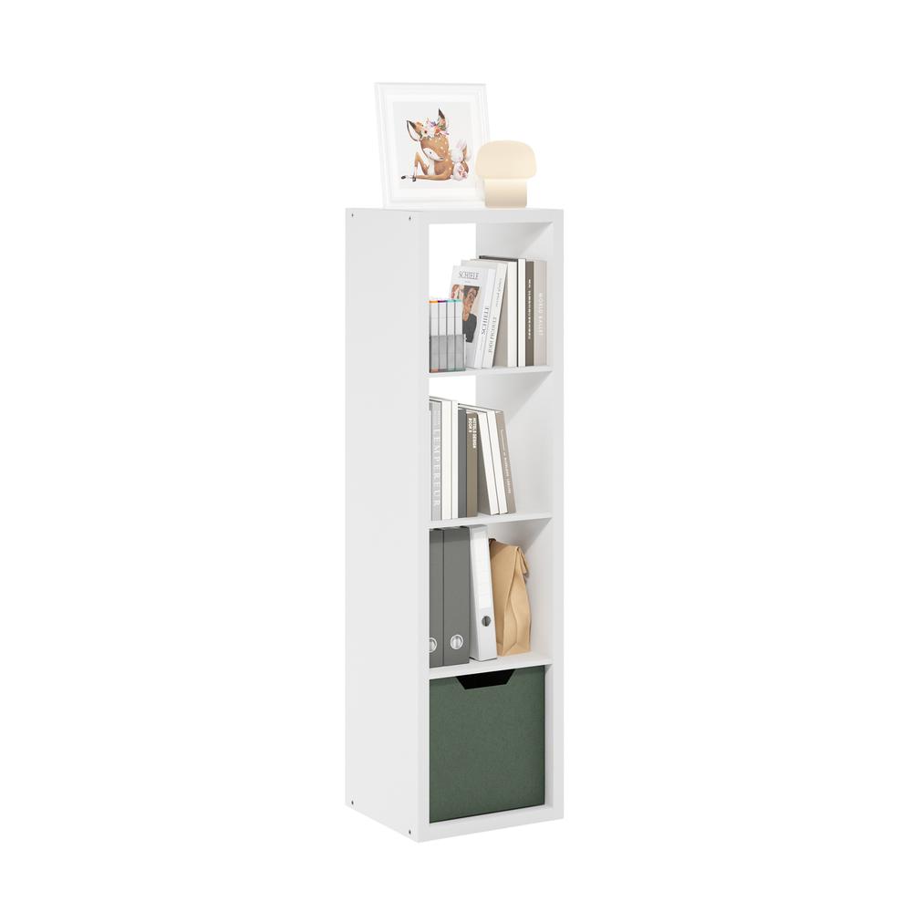 Cubicle Open Back Decorative Verticle Cube Storage Organizer, 4-Cube, White. Picture 3