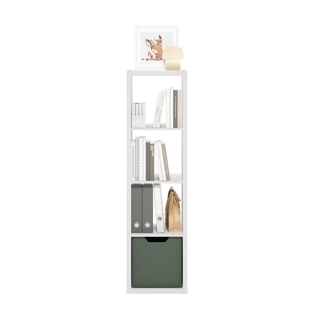 Cubicle Open Back Decorative Verticle Cube Storage Organizer, 4-Cube, White. Picture 4