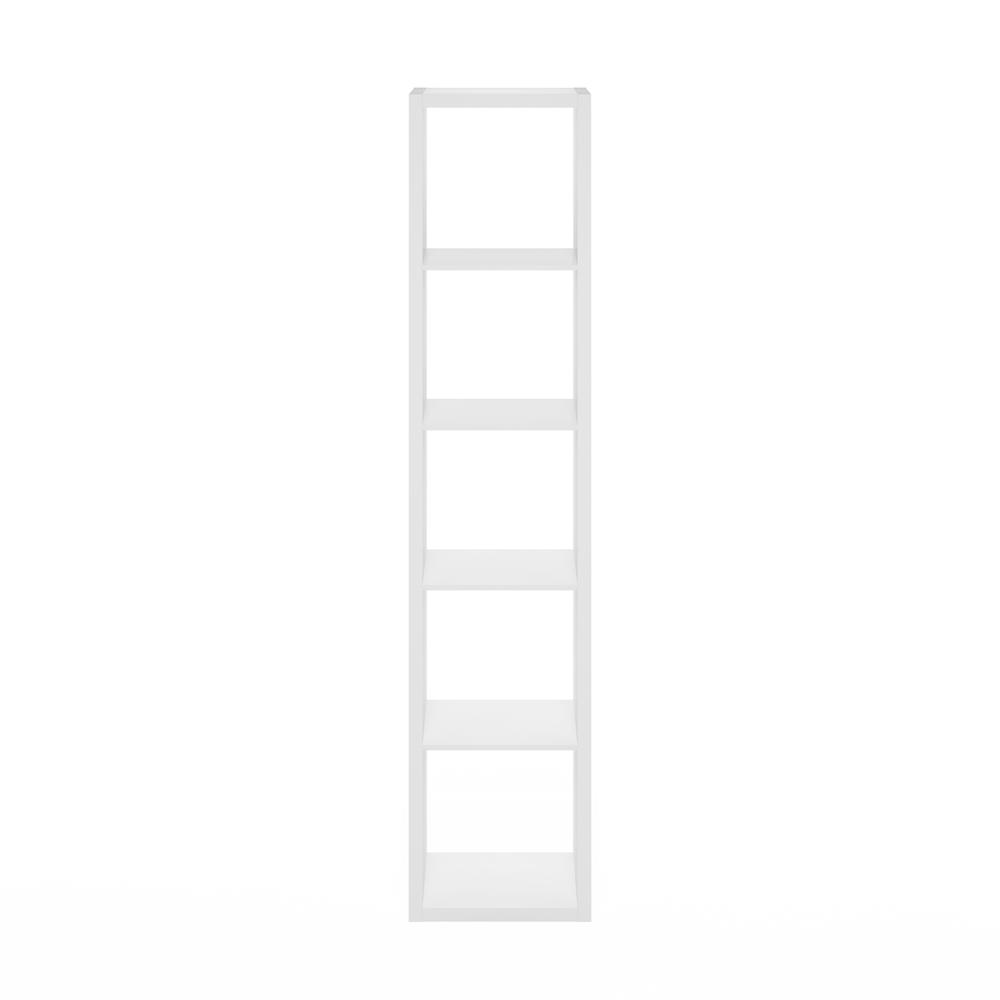 Cubicle Open Back Decorative Verticle Cube Storage Organizer, 5-Cube, White. Picture 2