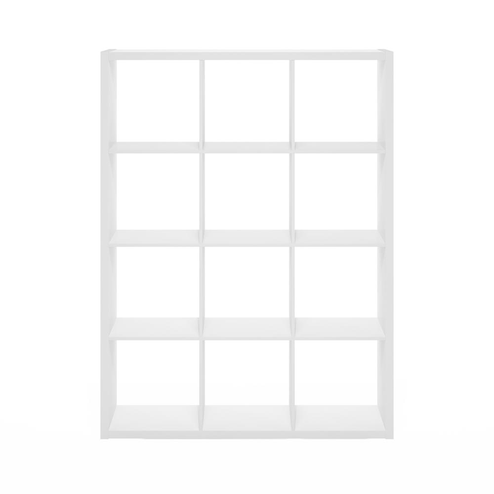 Cubicle Open Back Decorative Cube Storage Organizer, 12-Cube, White. Picture 2